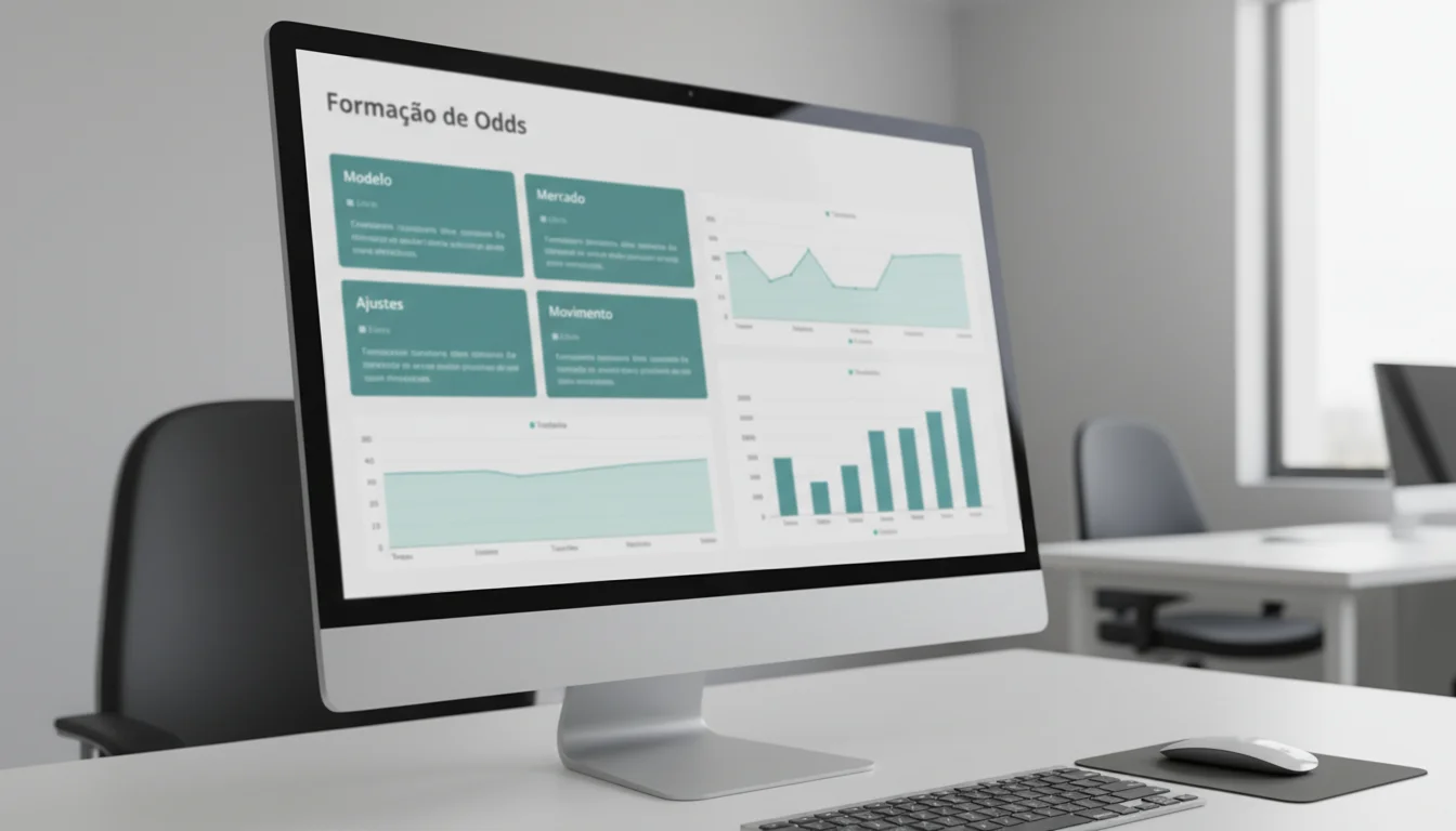 Ecrã de computador mostrando múltiplos gráficos e dados estatísticos em ambiente profissional