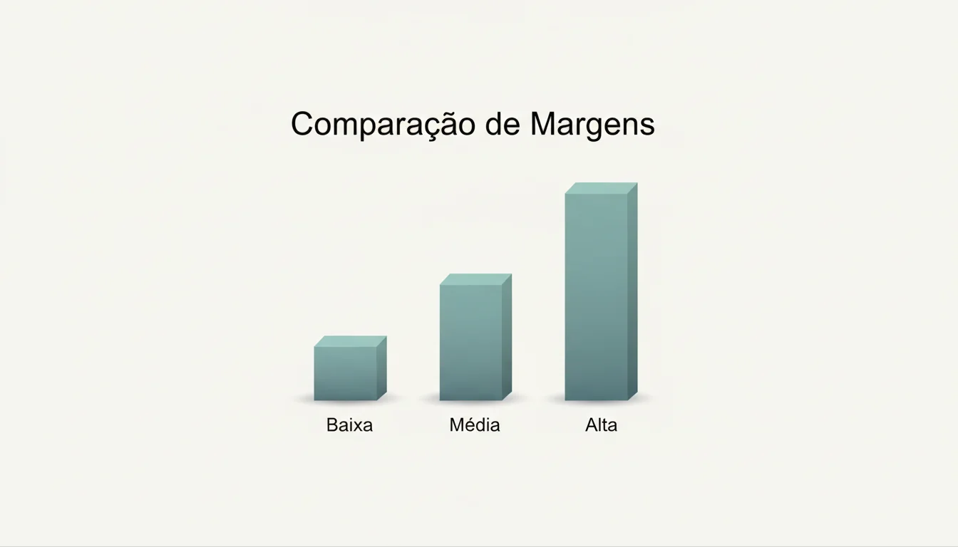 Gráfico simples a mostrar barras comparativas de margens entre diferentes casas de apostas