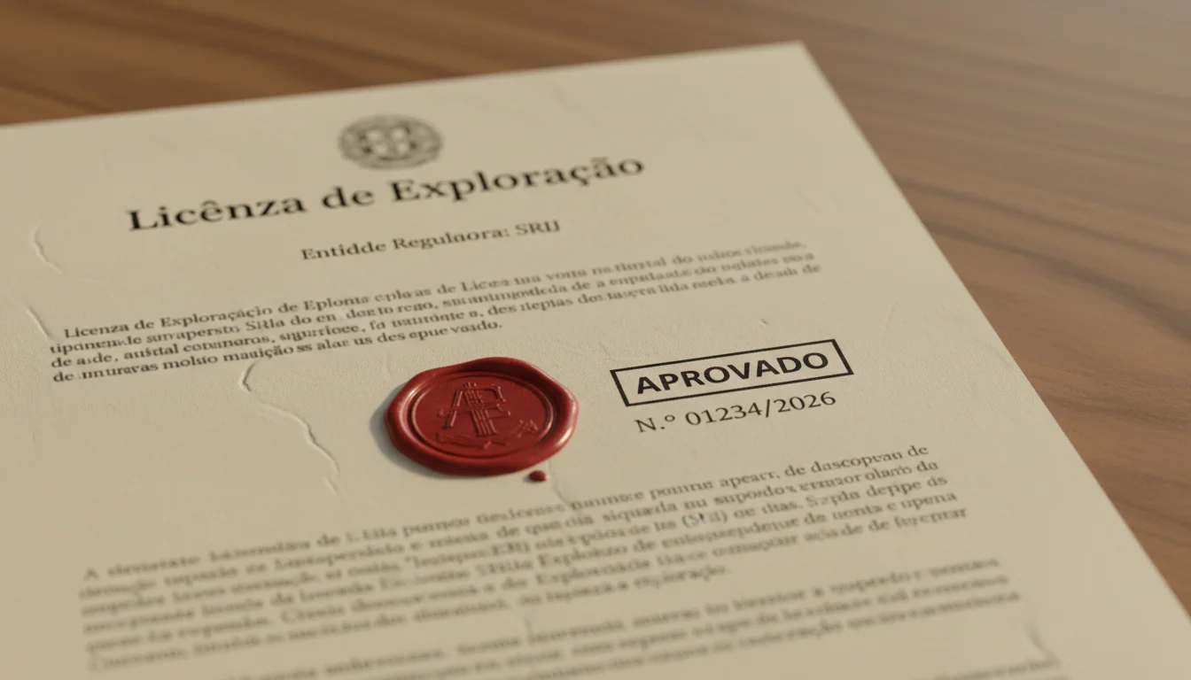 Documento oficial com selo e carimbo representando certificação e licenciamento