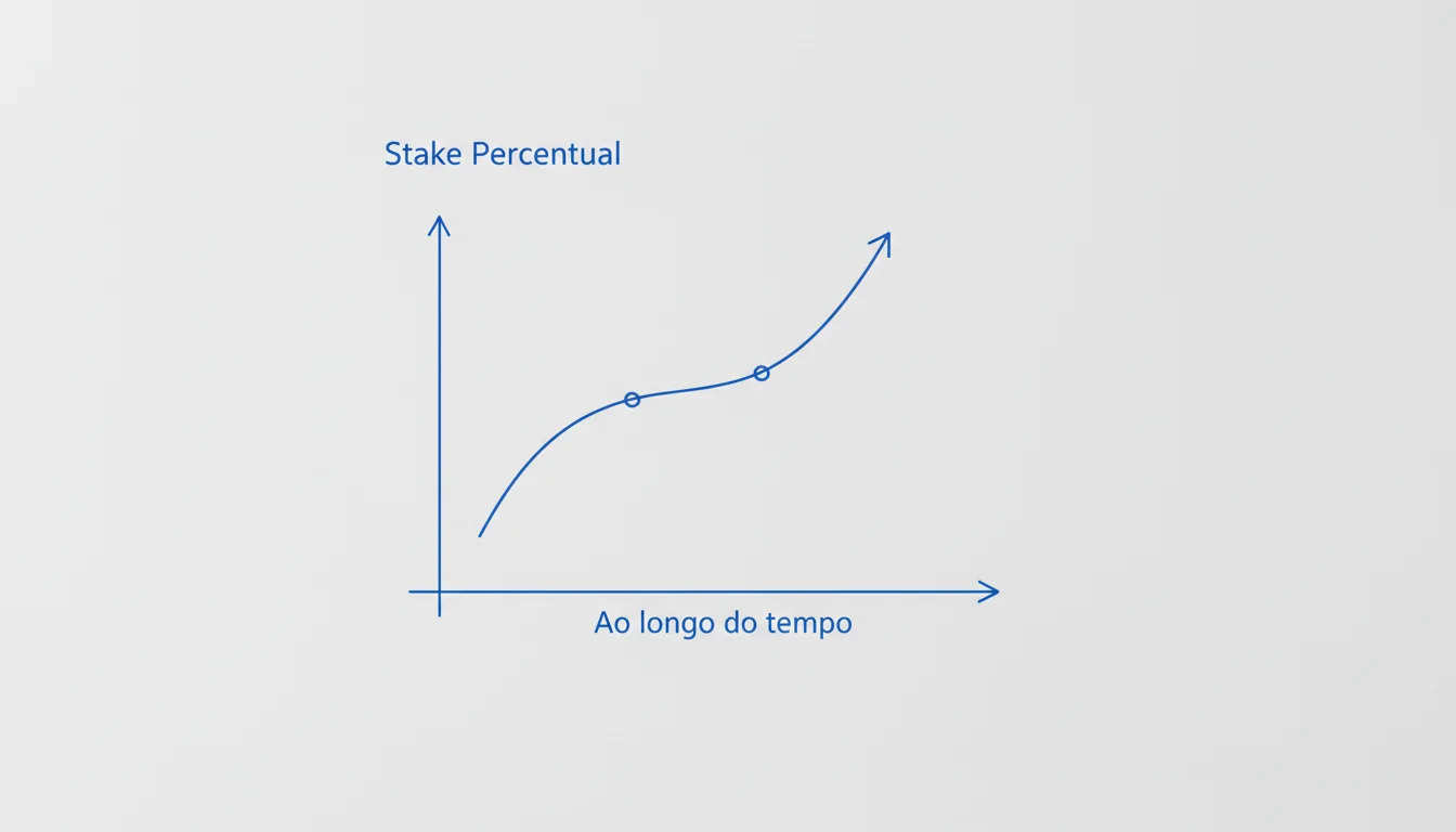 Gráfico de linhas ascendente desenhado num quadro branco representando crescimento gradual